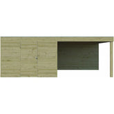 Abri Qube + extension 18m² en bois traité autoclave 27mm – Gardenas Ma boutique
